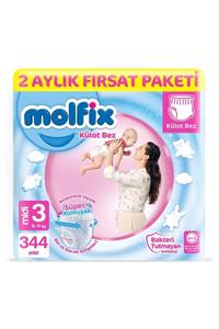 Molfix Külot Bez 3 Beden Midi 2 Aylık Fırsat Paketi 344 adet