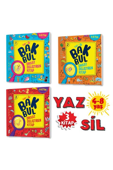 yükselen zeka Mucit Karınca Bak Bul Dikkat Geliştiren Kitap Serisi (4-8 Yaş) Yaz-sil