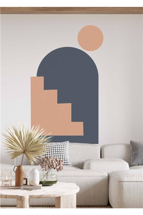 PASTEL BASIM Duvar Stickerı- Boho Geometrik Duvar Stickerı- Oturma Odası, Yatak Odası Için Duvar Stickerı