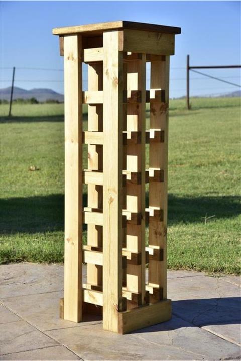 KZNGROUP Dogal Ahsap 6 Katlı Saraplık Raf