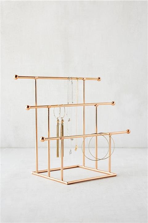 Clerks 3 Katlı Metal Takı Askısı Rose