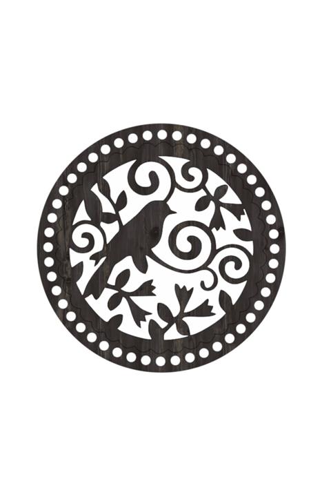 saray lazer Toptan Ahşap Makrome Çanta Tabanı Figür 9 - 25x25 - Rebab - 24 Adet