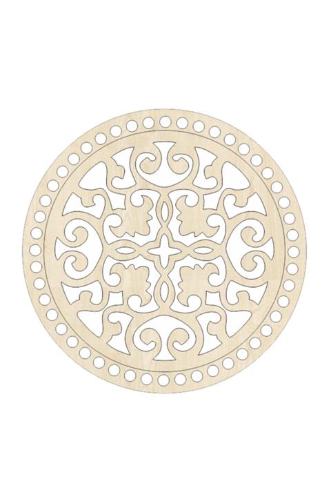 saray lazer Toptan Ahşap Makrome Çanta Tabanı Figür 12 - 25x25 - Akçaağaç - 24 Adet