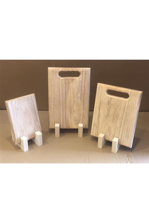 Teknik Ahşap Dişbudak Kesme Doğrama Tahtası Seti