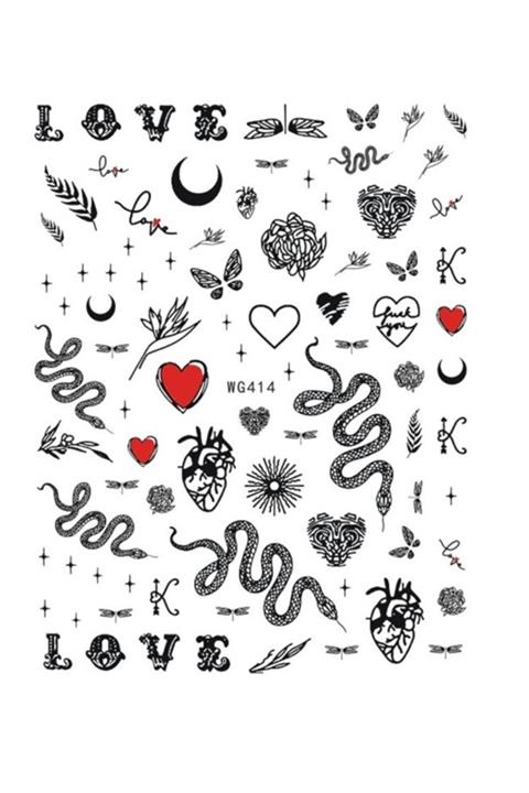Venalisa Tırnak Sticker Nail Art Süsleme Yılan Etiket Wg414