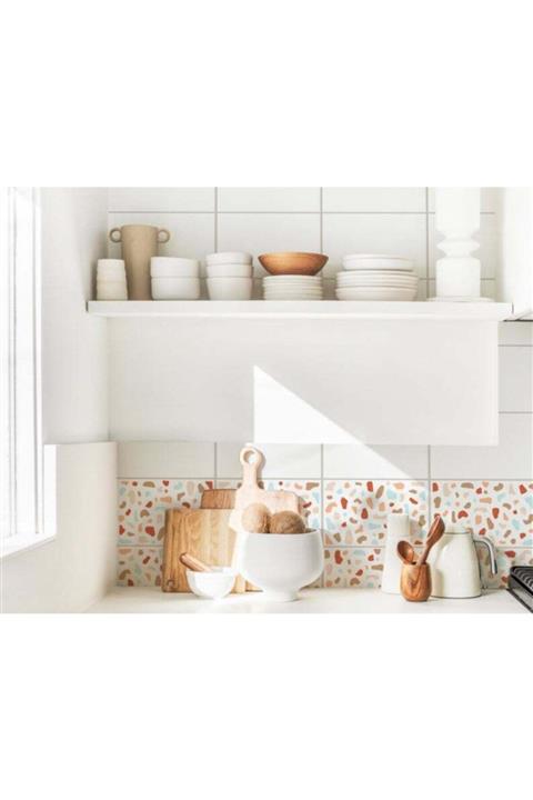 PASTEL BASIM Taş Desen Mutfak Fayans Sticker- Fayans Kaplama Sticker- Banyo Fayans Sticker