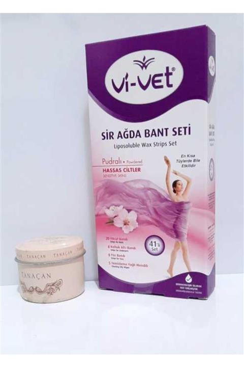 Tanaçan Tek Kullanımlık Konserve Ağda Titanyum 50 Ml+vi Vet Pudralı Sir Ağda Bandı