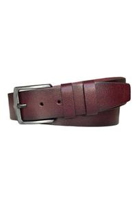 GoDeri %100 Hakiki Kaliteli Deri 4.5 Cm Bordo Kot, Spor Kemer