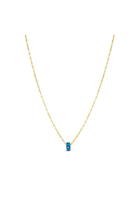 Fay Yamaner 14 Ayar Altın Italyan Zincir Boncuklu Kolye