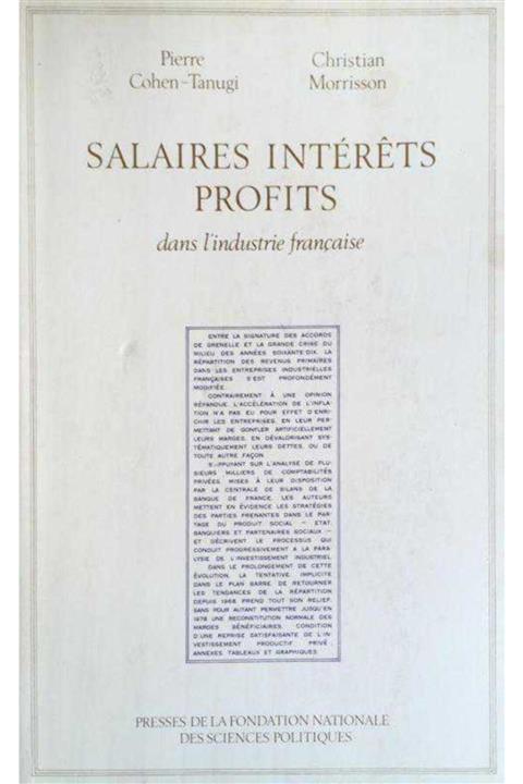 KitapSever Salaires, Intérêts, Profits Dans L'industrie Française