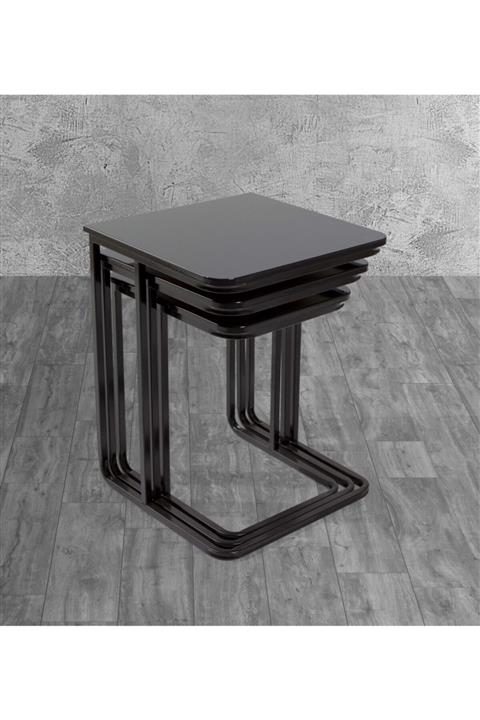 Veys Sehpa 3 Lü Statik Vegas Zigon Sehpa - Siyah