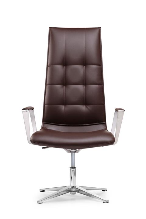 Bürotime Foldit Lounge Koltuğu Yüksek Sırt Metal Kol Koyu Kahve