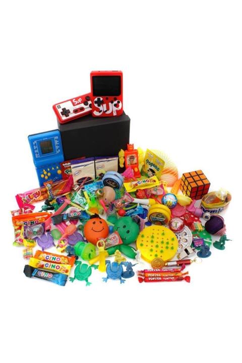 Nostaljik Lezzetler Nostaljik Bakkal Özel Gıda Ve Oyuncak Kutusu , Mavi Tetris Ve Atarili