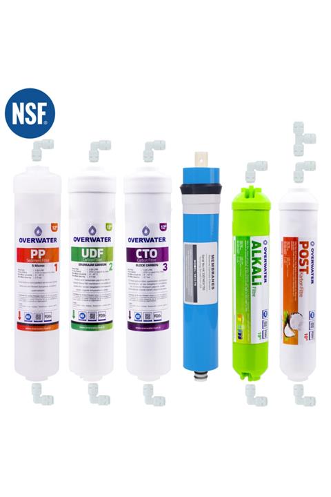 OverWater Kapalı Kasa Su Arıtma Cihazı 6 lı Inline Filtresi Seti 6 Aşamalı Standart Membran