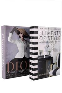 notiyatro Dior Ve Elements Of Style Dekoratif 2'li Kitap Kutusu Set