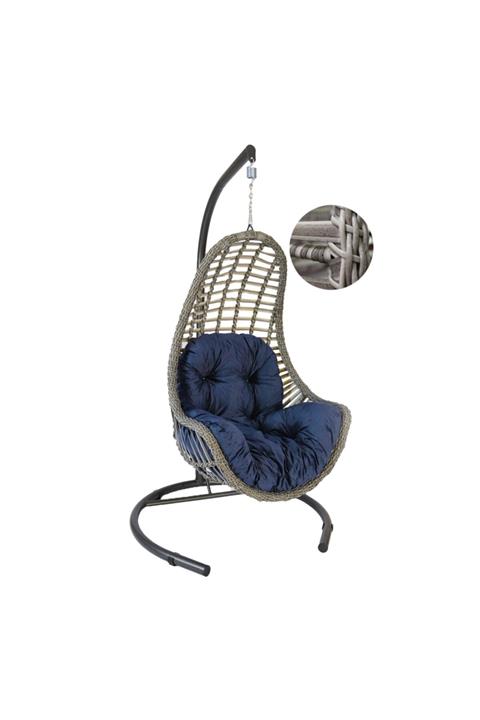 MONALİN Roma Tek Kişilik El Örgüsü Rattan Bahçe Salıncağı