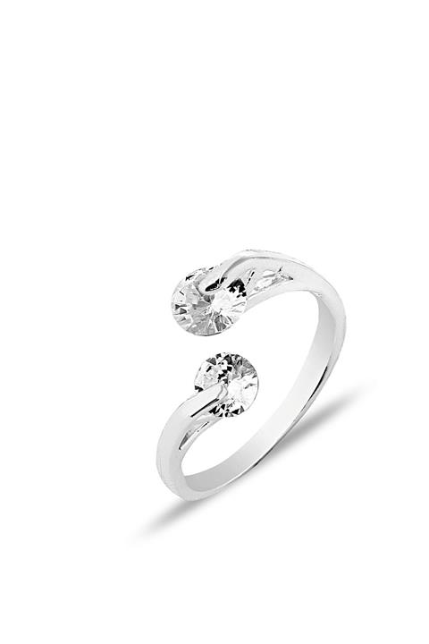 SHAKA Gümüş Zirkon Taşlı Ayarlanabilir Yüzük S0001