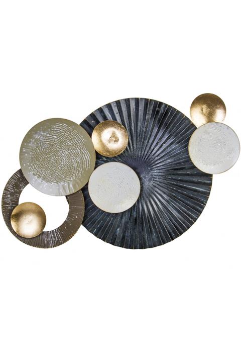 Euro Flora Metal Daire Duvar Panosu 91x50 Cm