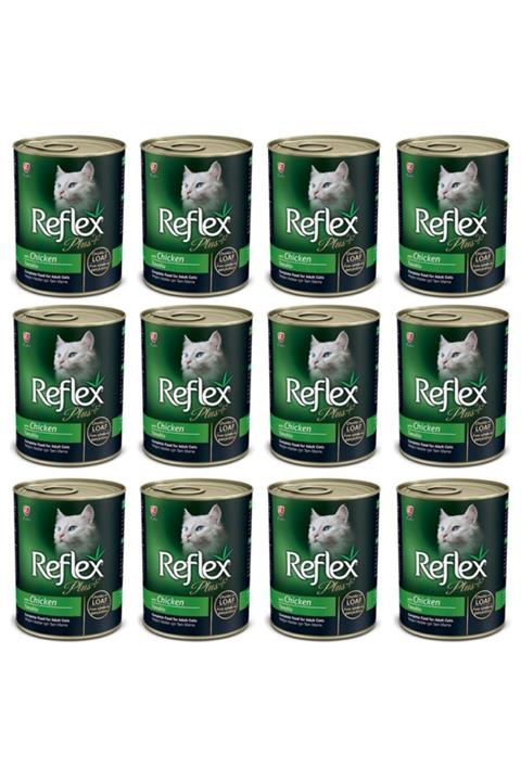Reflex Plus Tavuklu Ve Et Parçacıklı Kedi Konserve 400 gr 12 Adet