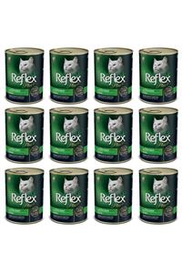 Reflex Plus Tavuklu Ve Et Parçacıklı Kedi Konserve 400 gr 12 Adet