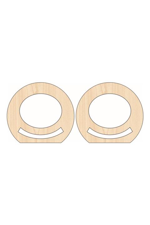 saray lazer Toptan Ahşap Çanta Kulp Model 40 - 15x15 - Akçaağaç - 24 Çift