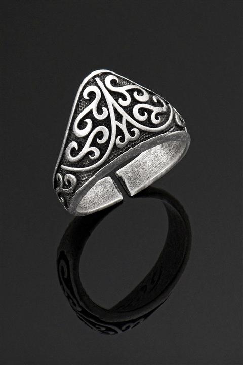 Apptakı Iyı Kayı Boyu Baş Parmak Desenli Diriliş Zihgir Yüzük - Yüz0189