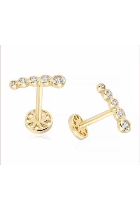 EP DESİGNSS Beştaş Piercing Tragus Küpe 14k
