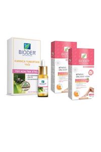 Bioder Tüm Cilt Tipleri İçin Tüy Azaltıcı Karınca Yumurtası Yağı 30 ml+Tüy Azaltıcı Ağda Bandı 12x2 Adet