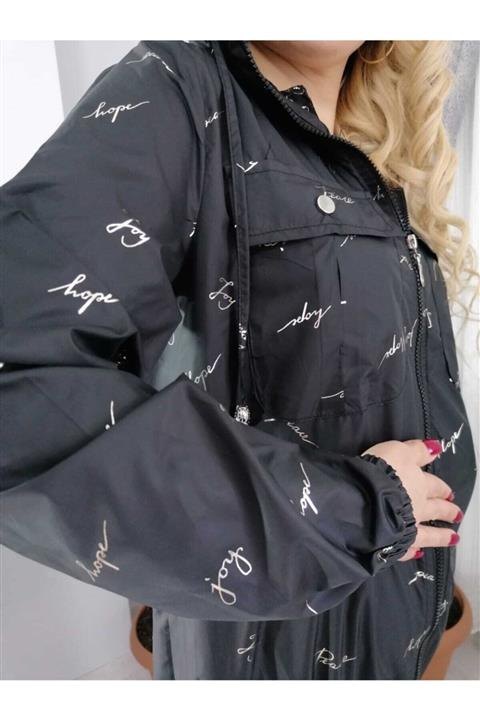 VEPAŞ Lıfe Yazı Baskılı Kapşonlu Yağmurluk