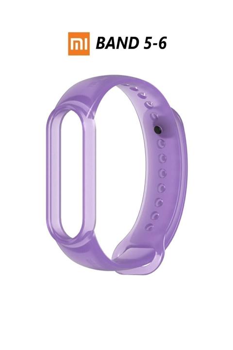 CONOCER Xiaomi Mi Band 5 Ve 6 Uyumlu A+ Yüksek Kalite Buzlu Lila Kordon Kayış