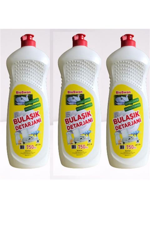 BioSwan Sıvı Bulaşık Deterjanı Limon Kokulu 3x750 ml