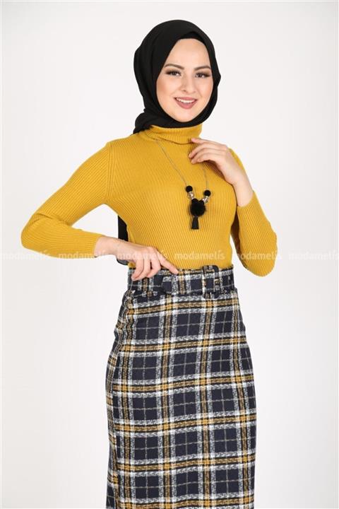 Vamelya Boğazlı Triko Body Yeşil