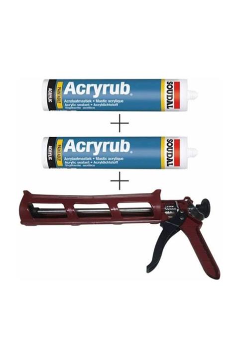 Soudal Silikon Tabancası + 2 Ad Gri Silikon Mastik