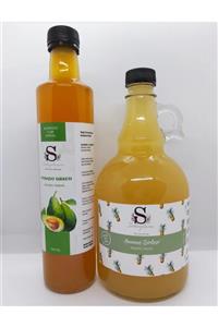 Süheylaana Doğal Avokado Sirkesi 500 Ml Ve Doğal Ananas Sirkesi 1 Litre