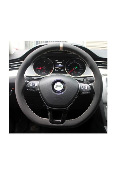 NEEBS Oto Direksiyon Kılıfı Alcantara Model Alcantra Bej Dikişli