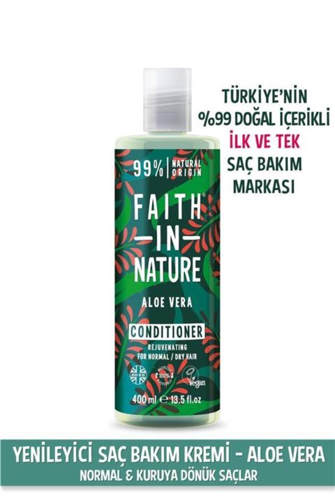 Faith In Nature %99 Doğal Yenileyici Saç Bakım Kremi Aloe Vera Normal&Kuruya Dönük Saçlar İçin