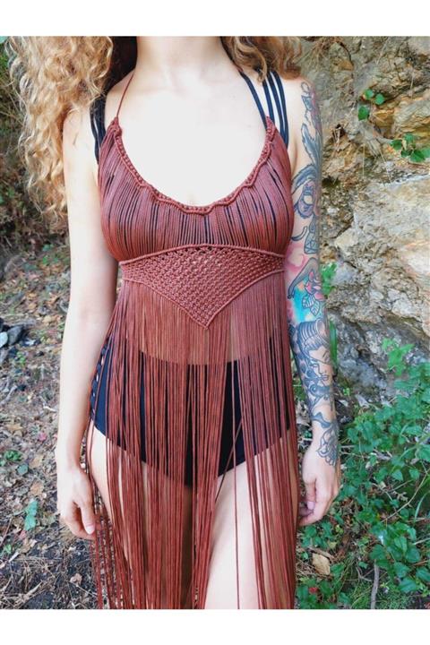 Bohem Shop Makrome Plaj Elbisesi