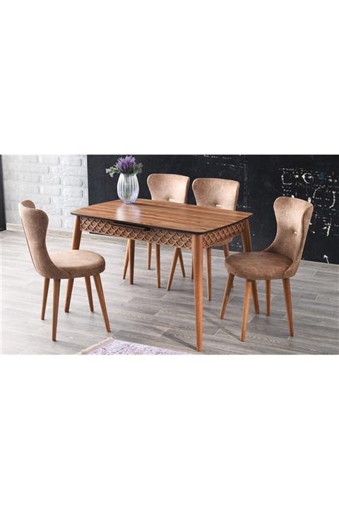 Evimo Rüzgar Masa Takımı Ceviz