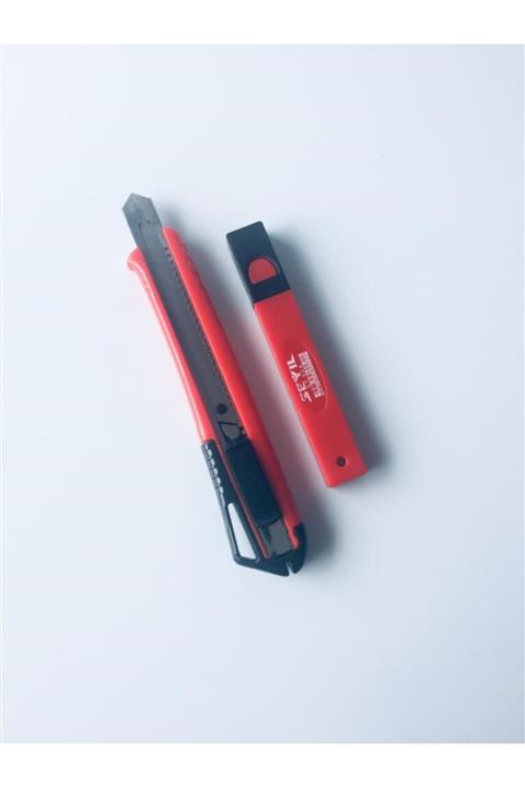 esm yapı market Sert Plastik Dar Maket Bıçağı, 9 Mm Yedek Bıçaklı