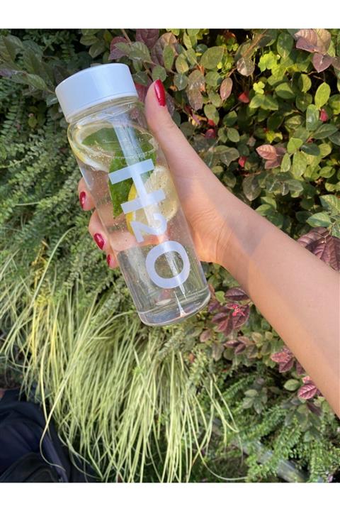 HereWeGo 500 ml Beyaz Borosilikat Cam Matara