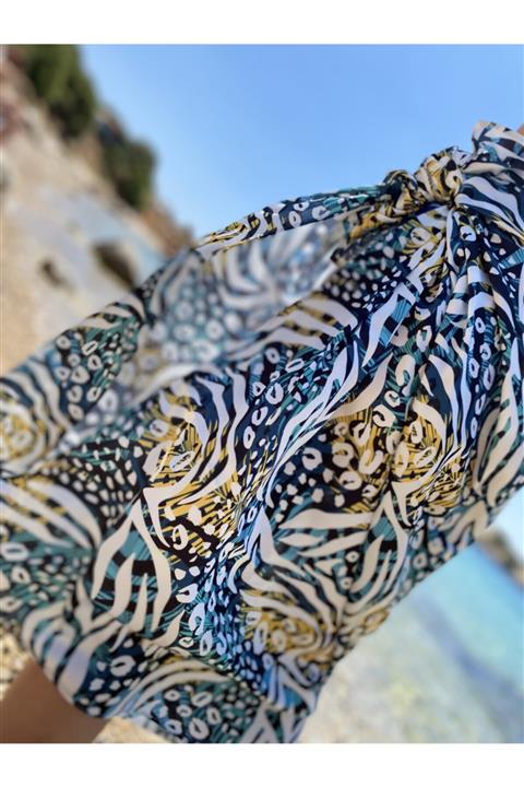 Belle Âme Kadın Mavi Leopar Pareo