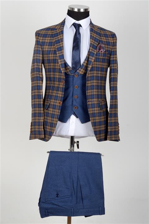 VİZYONER Erkek Taba Kombin Takım Elbise