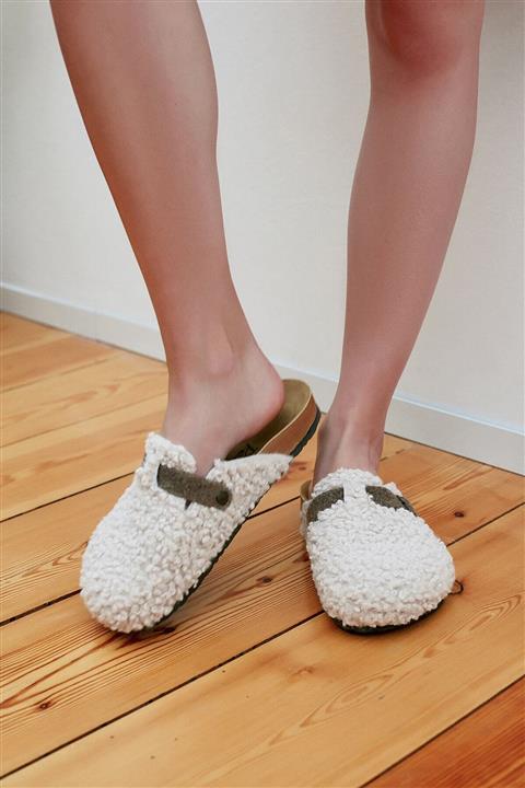 Penti Açık Bej Light Felt Belt Terlik