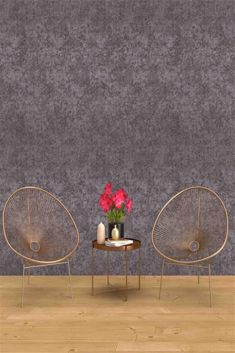 Decomanya Vertu Grid 1008-1 Kabartma Kahverengi Simli Duvar Kağıdı (16 M²)