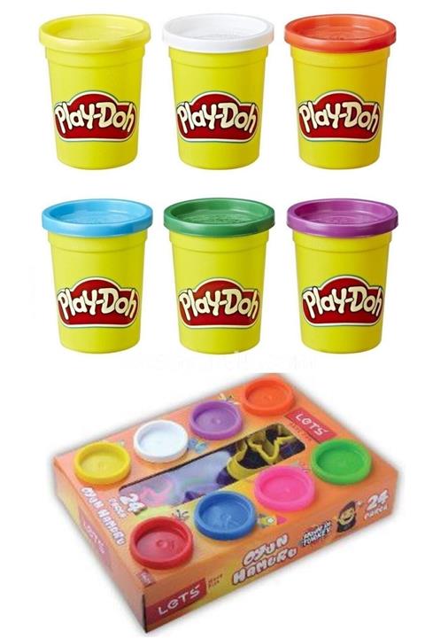 Play Doh 6 Renk Oyun Hamuru ve Let's 24 Parça Oyun Hamuru Seti