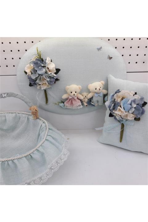 SüslüPüslü Linen Keten Kumaş Avangart Kapı Süsü Seti