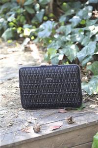 GUARD Nakış Desenli Siyah Clutch Çanta