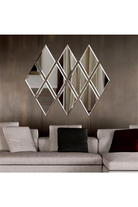artglass vitray Baklava Ayna (100x140 Parçalı Ayna. Salon Aynası.