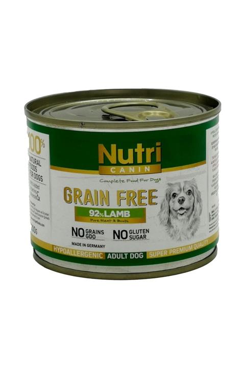 Nutri Canin Tahılsız %92 Kuzu Etli Yetişkin Köpek Konservesi 200 Gr