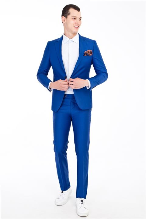 Kiğılı Erkek Mavi Slim Fit Takım Elbise - 81599